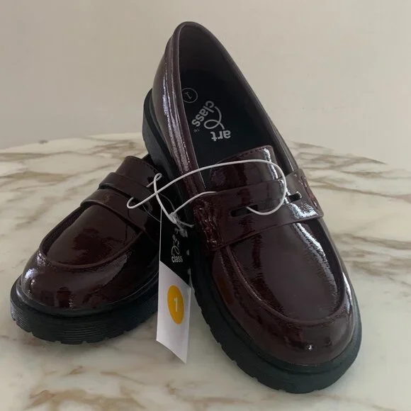 Art Class Girls Celia Slip-On Loafers Burgundy Size 1 - NWT - Picture 2 of 6